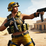 **A PUBG character wearing a "Golden Dragon" AKM skin and a "Commando" outfit, celebrating a victory with a dance emote.** (Focus on showcasing the unique cosmetic items from the Season Pass)